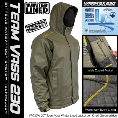 Team Vass 230 Winter Lined Jacket in Khaki